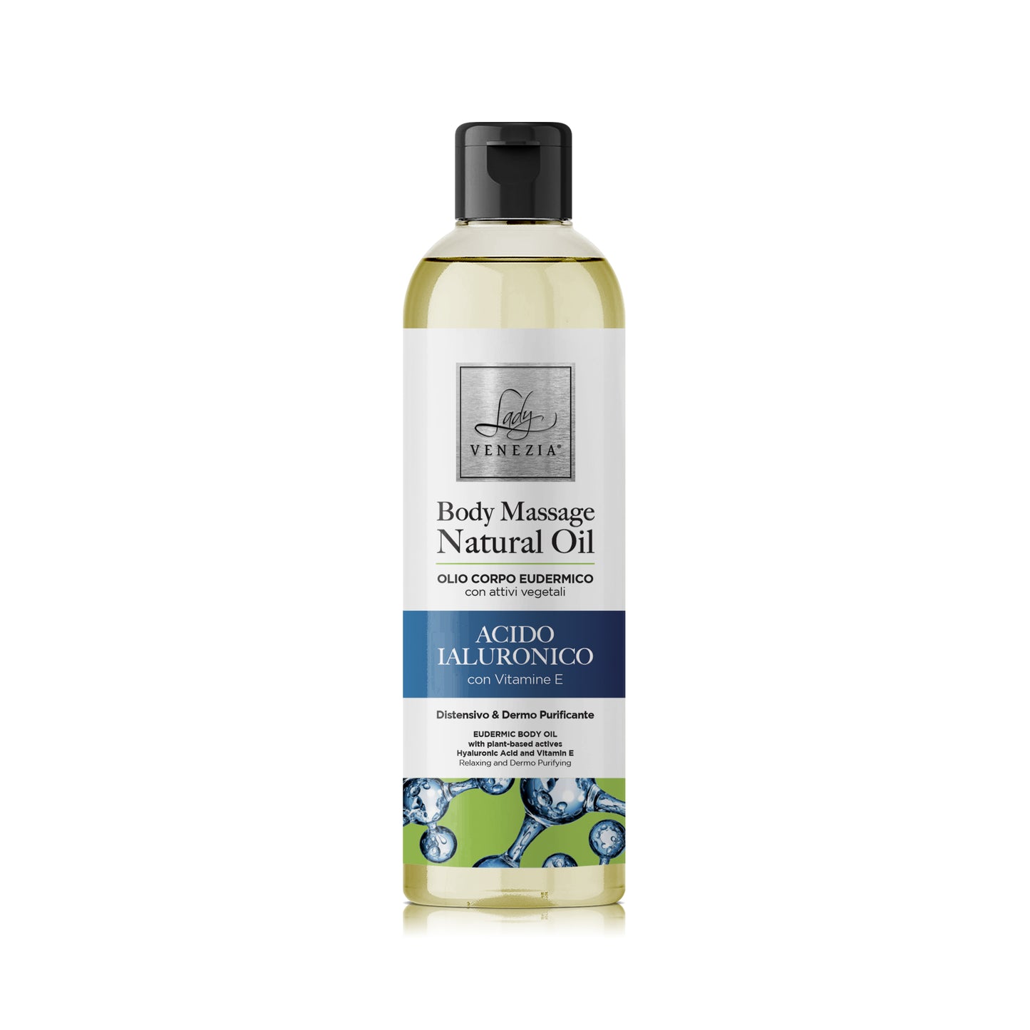 Body Massage Natural Oil - Acido Ialuronico, distensivo e dermopurificante 250 ml