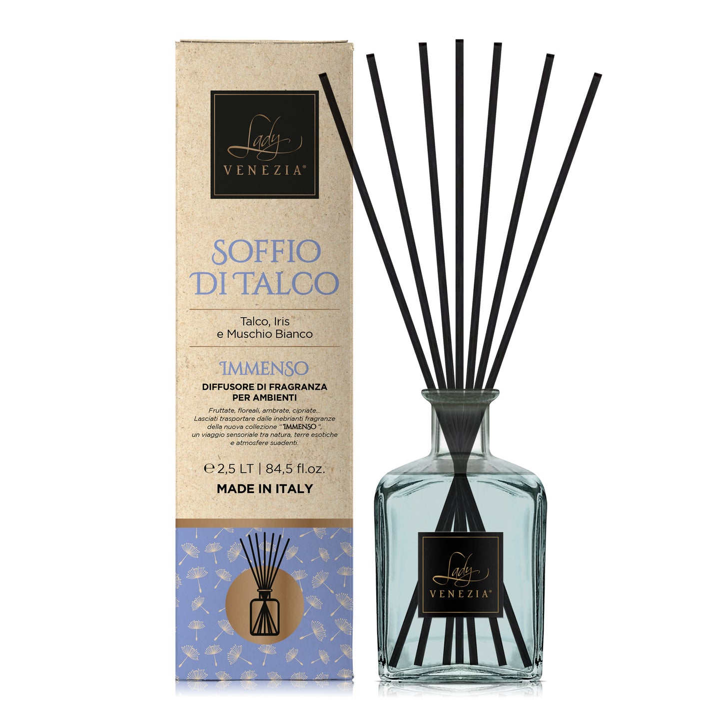 Maxi Diffusore Ambiente "Immenso" con Bastoncini - 3 Fragranze - 2,5 litri