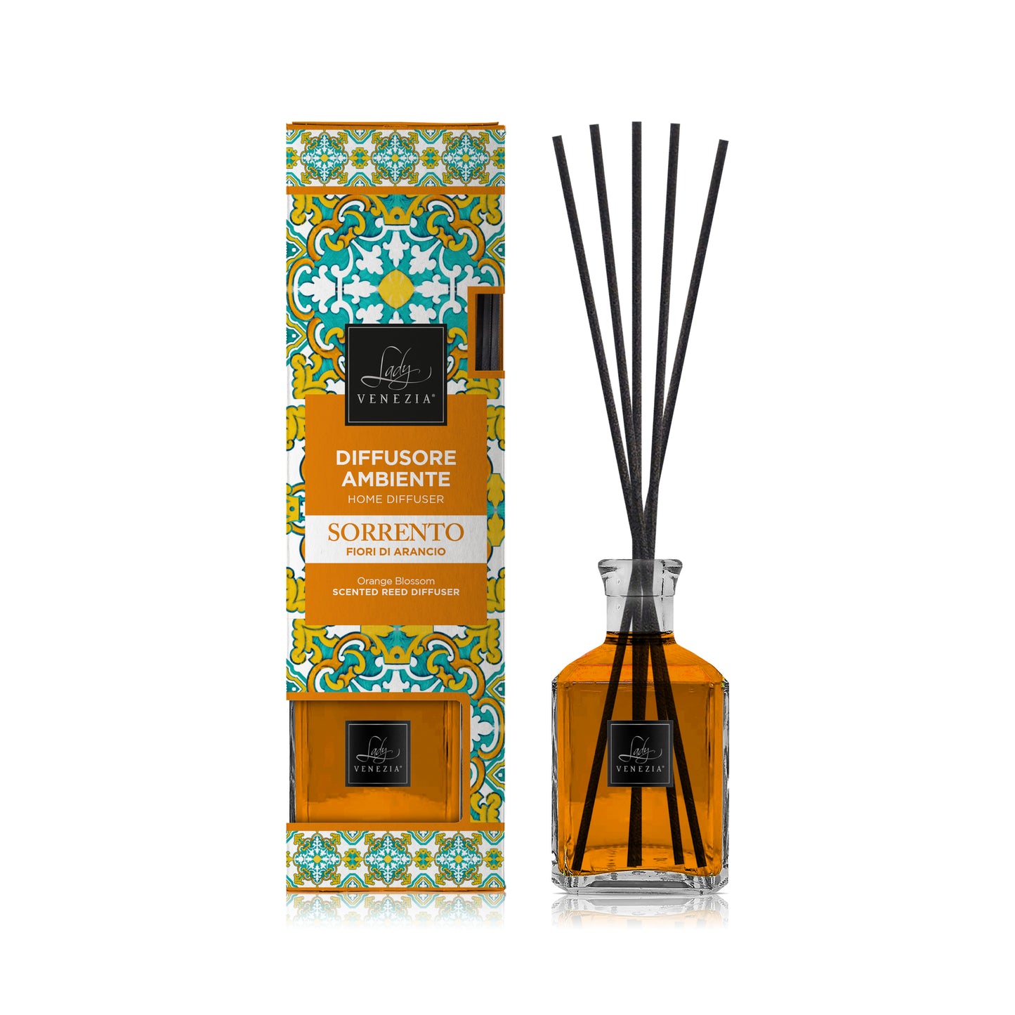 Maxi Diffusore Cubo "Ceramiche" con Bastoncini - 250 ml