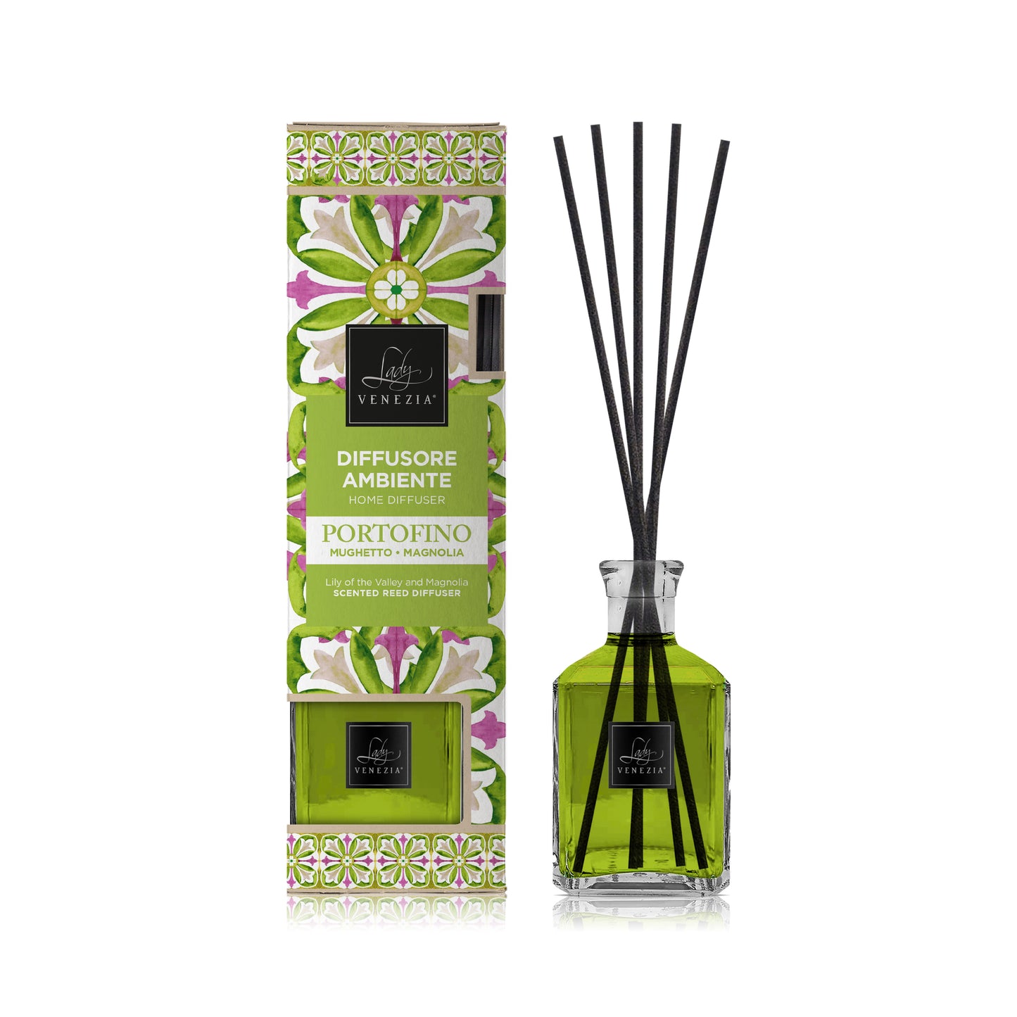 Maxi Diffusore Cubo "Ceramiche" con Bastoncini - 250 ml