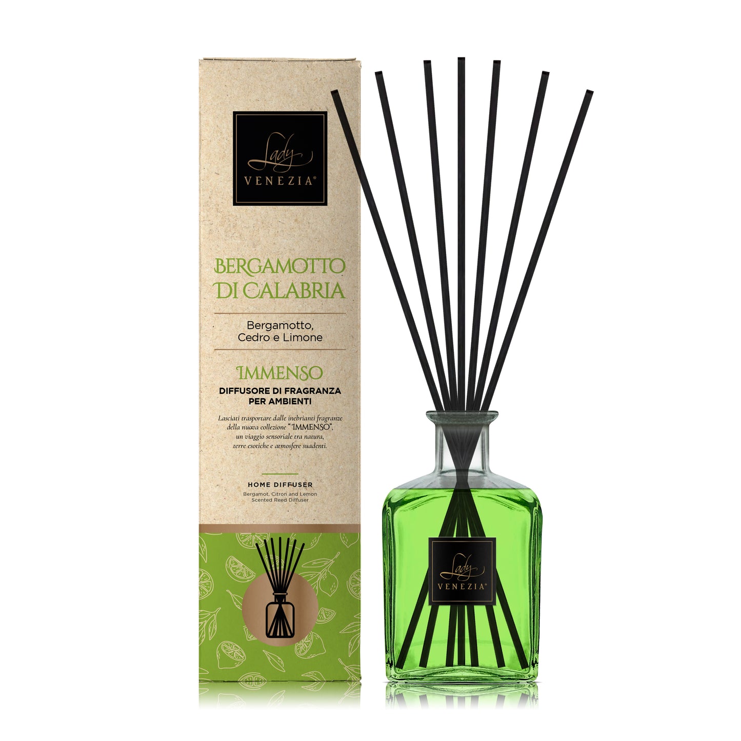 Maxi Diffusore Ambiente "Immenso" con Bastoncini - 3 Fragranze - 1 litro