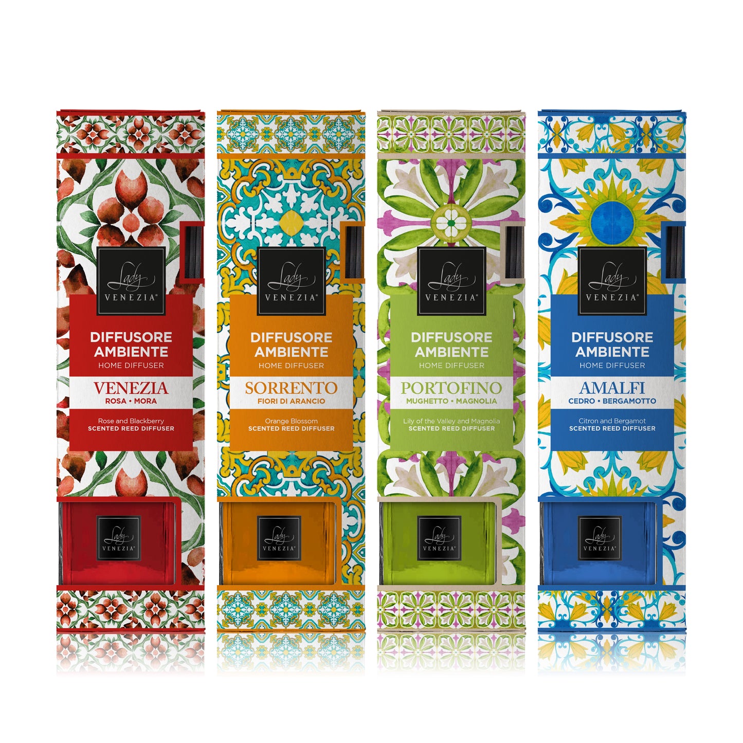 Maxi Diffusore Cubo "Ceramiche" con Bastoncini - 250 ml