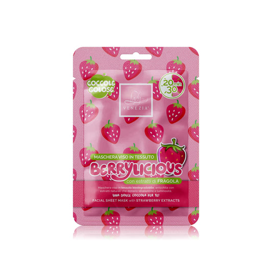 Maschera Viso in Tessuto Coccole Golose - Berrylicious