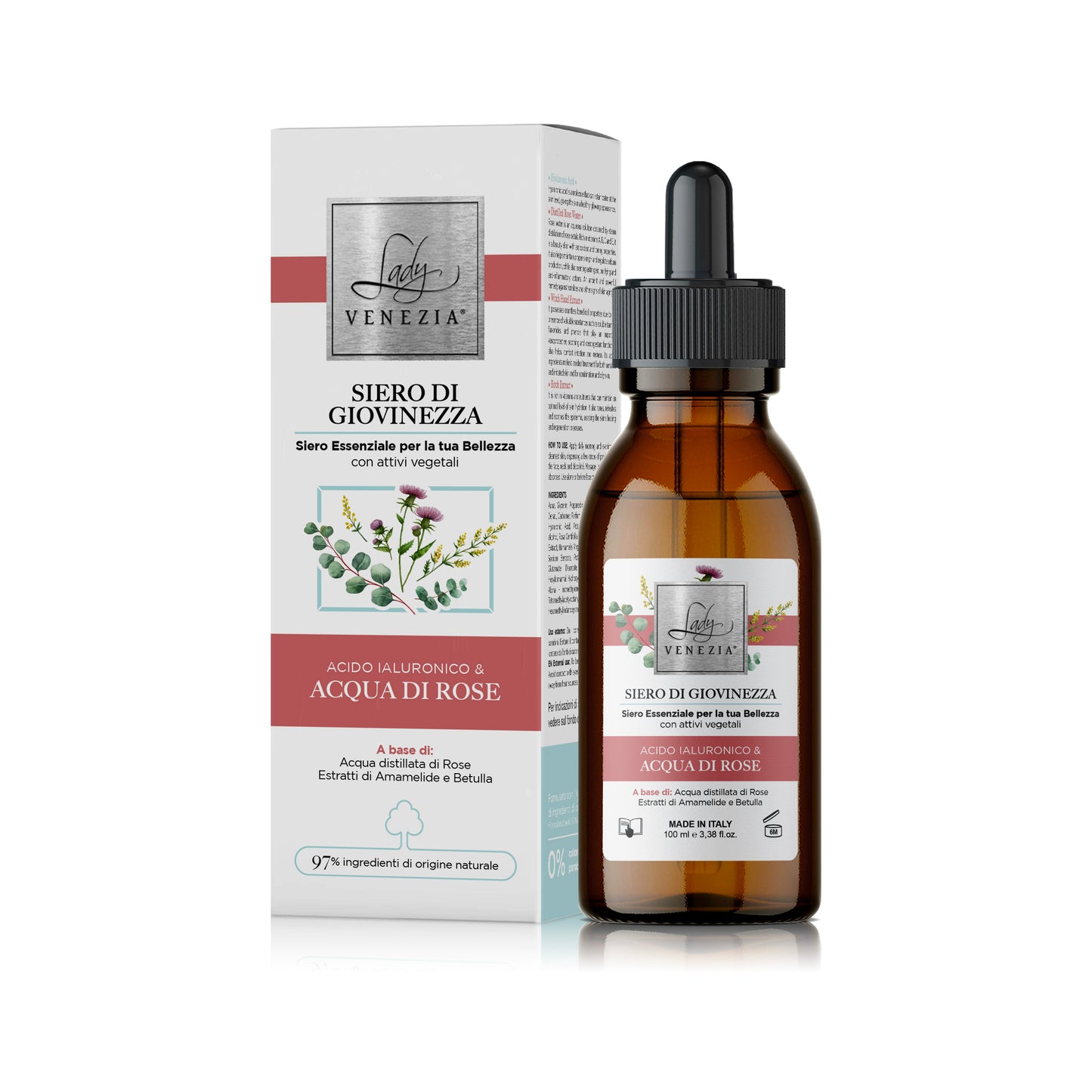 Siero all'Acqua di Rose e Acido Ialuronico - 100 ml