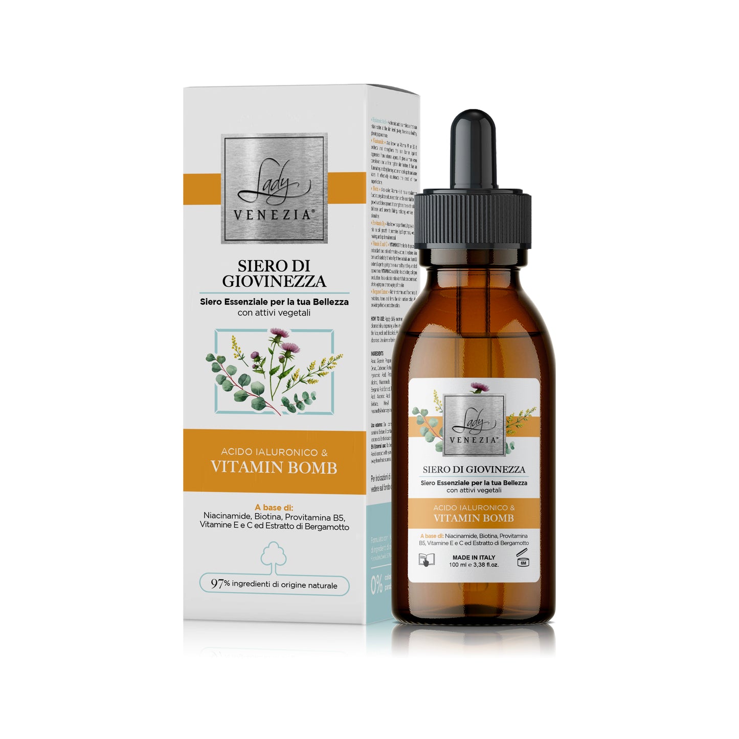 Siero con Vitamina Bomb e Acido Ialuronico - 100 ml