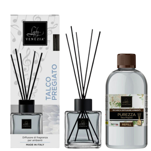 Diffusore Ambiente "Cubo" con Bastoncini - 100 ml + Ricarica Diffusore Ambienti "Sensazioni" - 500 ml Assortiti